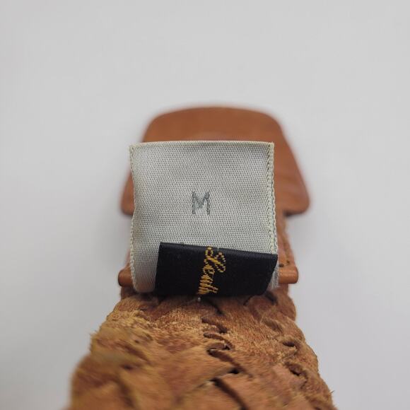 De Vecchi by Hamilton Hodge Belt Medium Brown Leather Braided Woven Italy Boho main image 6